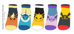 Pokemon Eevee Evolutions 5 Pack Womens Juniors Ankle Socks